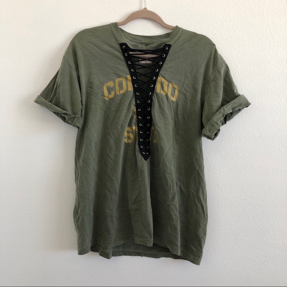 🔥WKND SALE🔥 LF Furst of a Kind Lace Up Tee Top